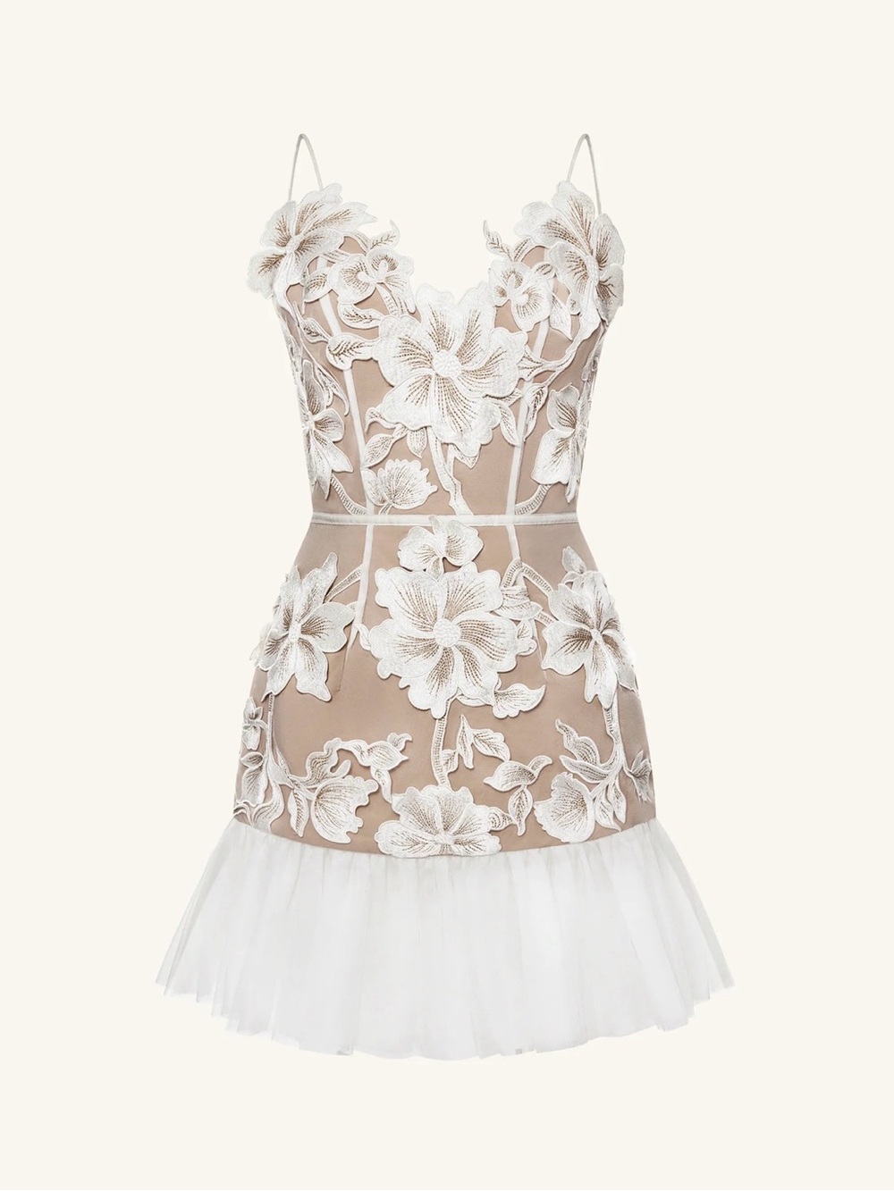 White Floral Sling Mini Dress